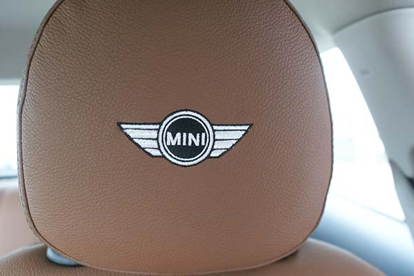 MINI Cooper Alba eco-leather®®®®®® Kaneelbruin Geborduurd Logo