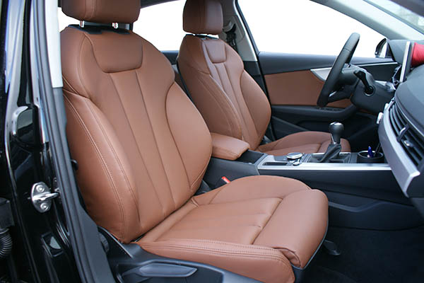 Audi A4, Alba Nappa Leder Kaneel Bruin voorstoelen