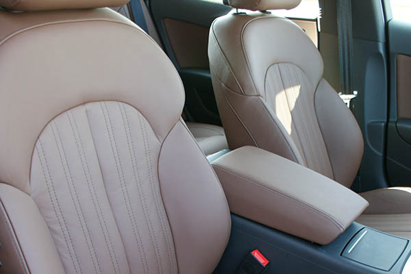 Audi A6, Alba buffalino Leder Nougat Bruin voorstoelen detail