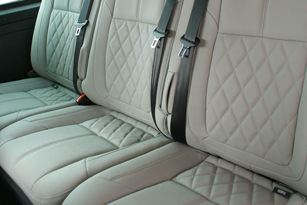 Opel Vivaro, Alba eco-leather®®®®®® Titanium Grijs Diamond Achterbank detail