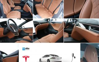 Opvallendste interieur Tesla Model S 100D, Alba Cognac nappa leder