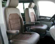 Volkswagen Transporter T6, Alba Buffalino Leder Chocolade bruin met Alba Amber Alcantara voorstoelen