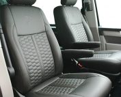 Volkswagen Transporter T6, Alba eco-leather®®®®®® antraciet met honingraat voorstoelen