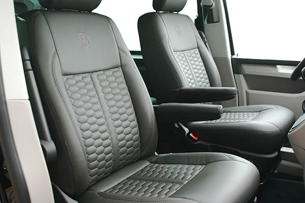 Volkswagen Transporter T6, Alba eco-leather®®®®®® antraciet met honingraat voorstoelen