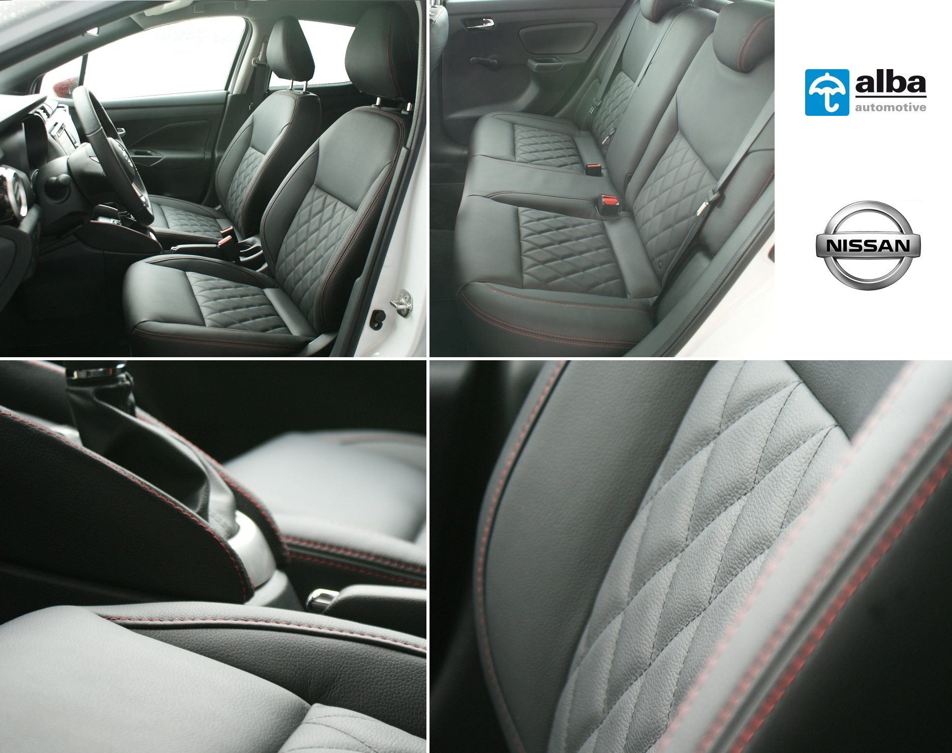 Nissan Micra 2017 Compilatiefoto Alba interieur eco-leather zwart leder