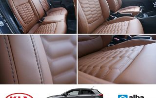 Kia Rio Alba Automotive eco-nappa Cognac met Honingraat