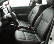 Nissan Micra, Alba eco-leather®®®®®® Zwart met Rood Stiksel en Diamond Stikselpatroon Voorstoelen