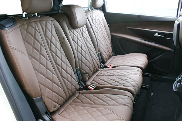 Peugeot 5008 Alba Buffalino Leder Chocoladebruin Diamond Achterstoelen