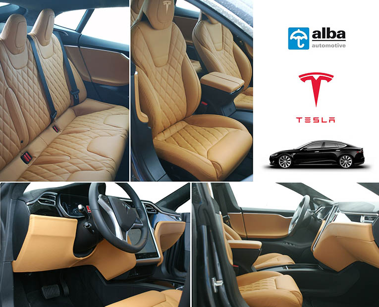 Tesla Model S Compilatiefoto Leder Nappa Interieur Diamond