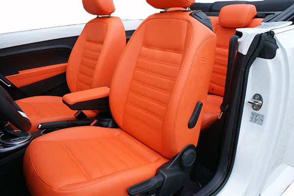 Volkswagen Beetle Cabriolet Alba Royal Mandarin Exclusive Leder Inbouw Voorstoelen