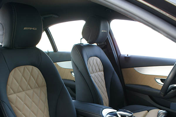 Mercedes Benz C-Klasse W205 Alba eco-leather®®®®®® Zwart Beige Diamond Logo Voorstoelen Logo