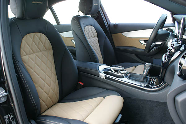 Mercedes Benz C-Klasse W205 Alba eco-leather®®®®®® Zwart Beige Diamond Logo Voorstoelen