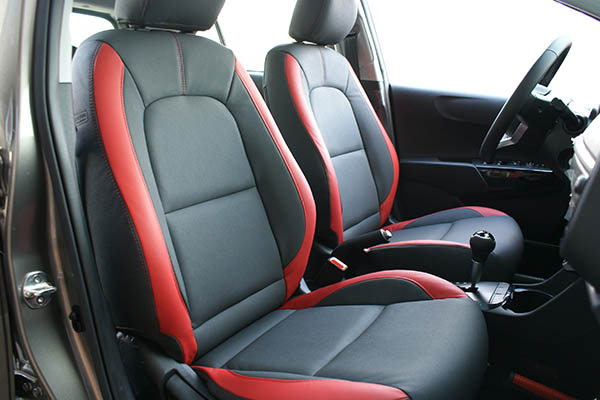 Kia Picanto Alba eco-leather®®®®®® antraciet leder inbouw rood voorstoelen