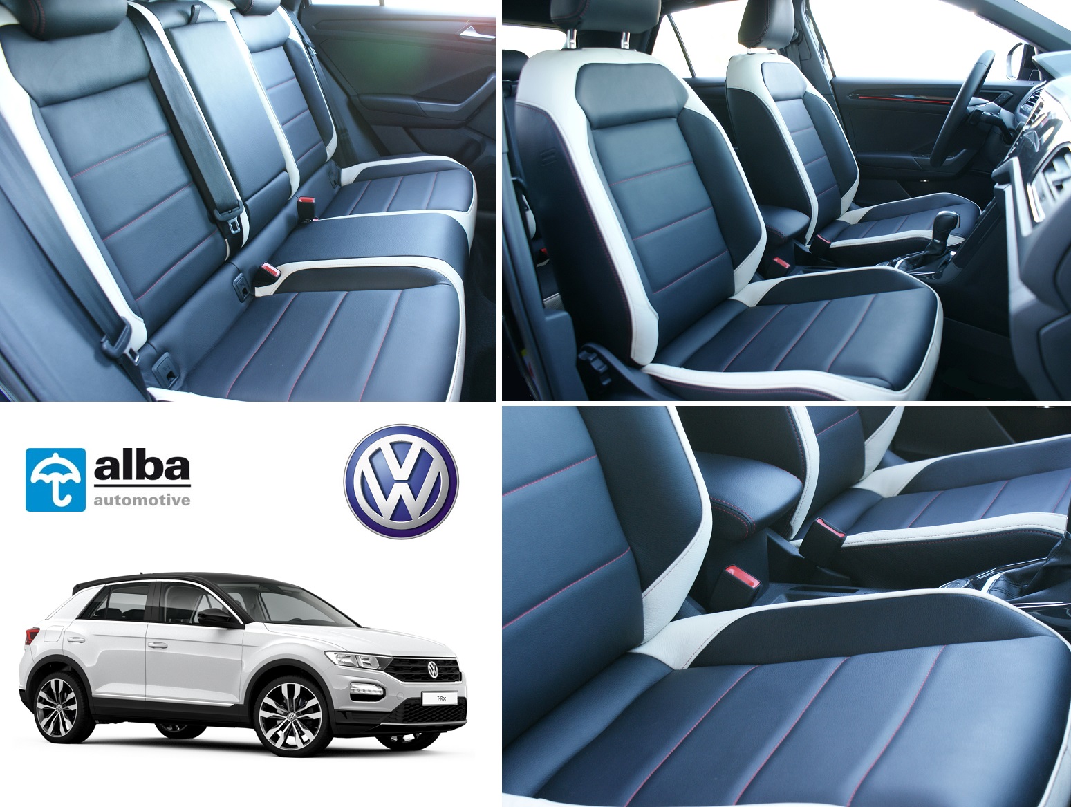 Volkswagen T-Roc Sport Alba Buffalino Leder Zwart Wit