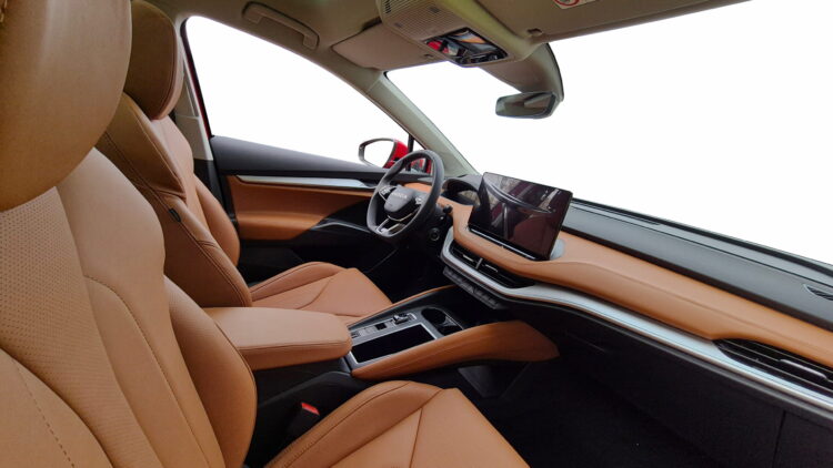 Skoda Enyaq met nappa Cognac.